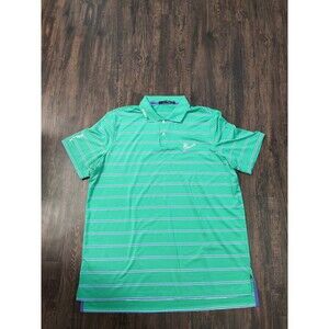 RLX Ralph Lauren Shirt Mens XL Green Striped Polo Short Golf Southern Hills